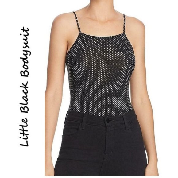 NWT LITTLE BLACK BODYSUIT Polka Dot Top Blouse - Picture 1 of 10